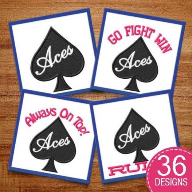 Picture of Aces MegaPack Embroidery Design Pack