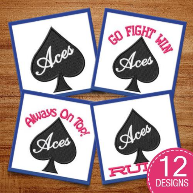 Picture of Aces Embroidery Design Pack
