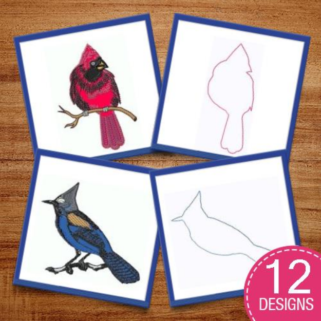Picture of Applique Cardinal Bluebird MegaPack Embroidery Design Pack