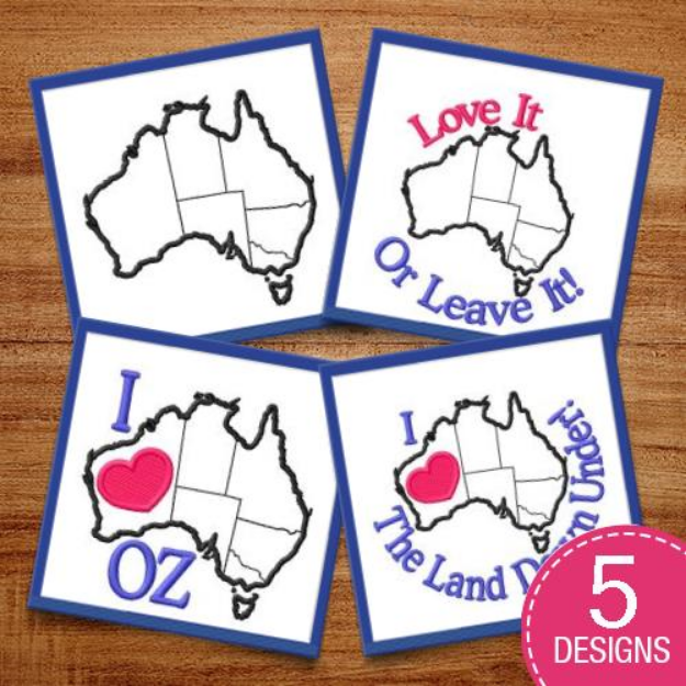Picture of Australia Embroidery Design Pack