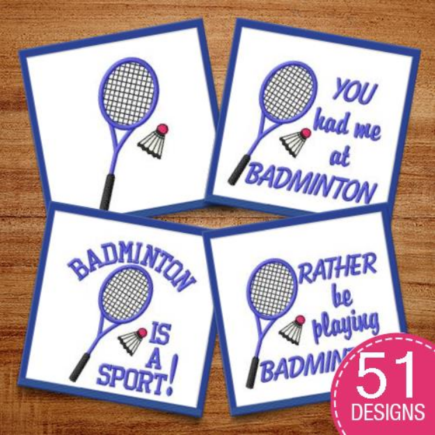 Picture of Badminton Embroidery Design Pack