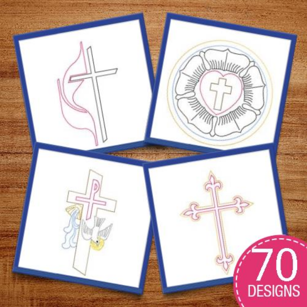 Picture of Baptism Redwork MegaPack Embroidery Design Pack