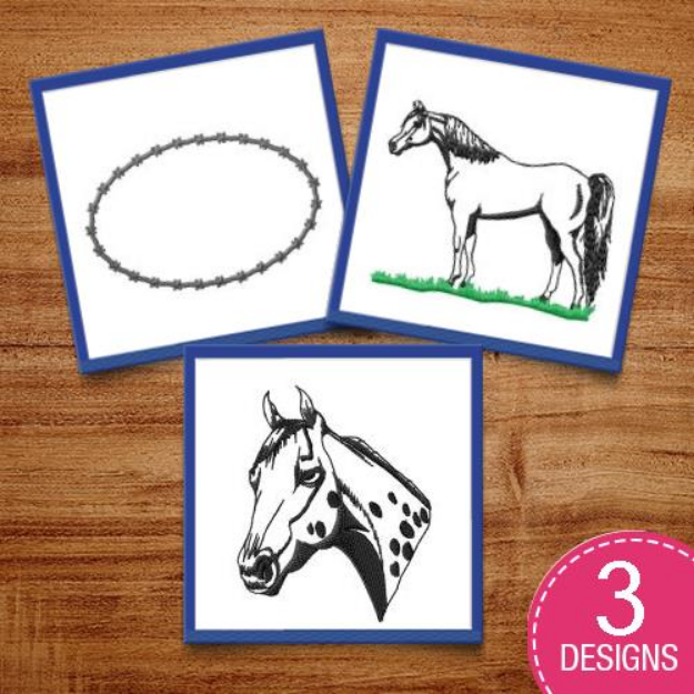Picture of Barrel Racing Embroidery Design Pack