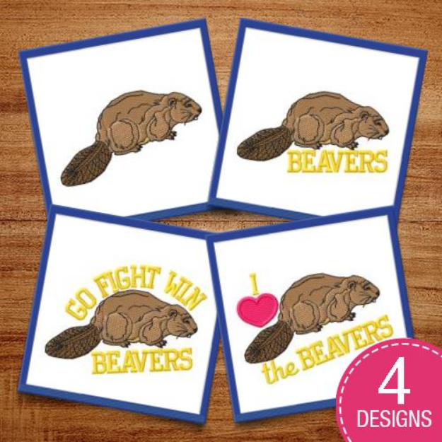 Picture of Beavers Embroidery Design Pack