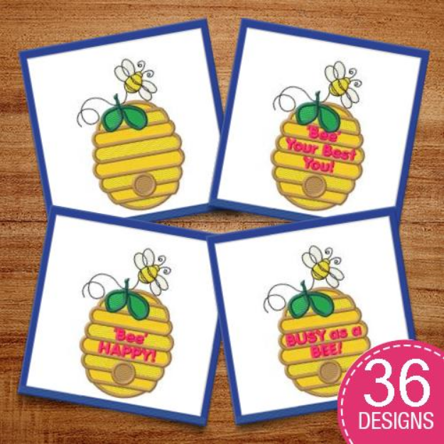 Picture of Bee MegaPack Embroidery Design Pack