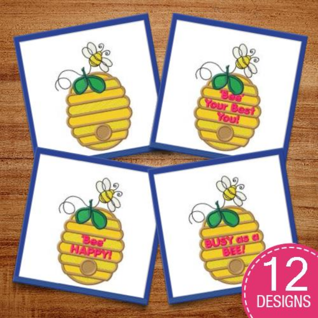Picture of Bee Embroidery Design Pack