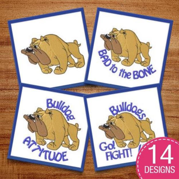 Picture of Bulldogs Embroidery Design Pack