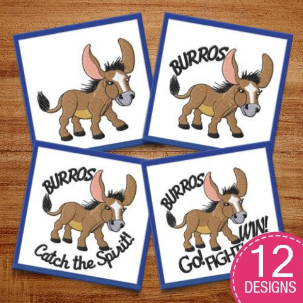Picture of Burros MegaPack Embroidery Design Pack