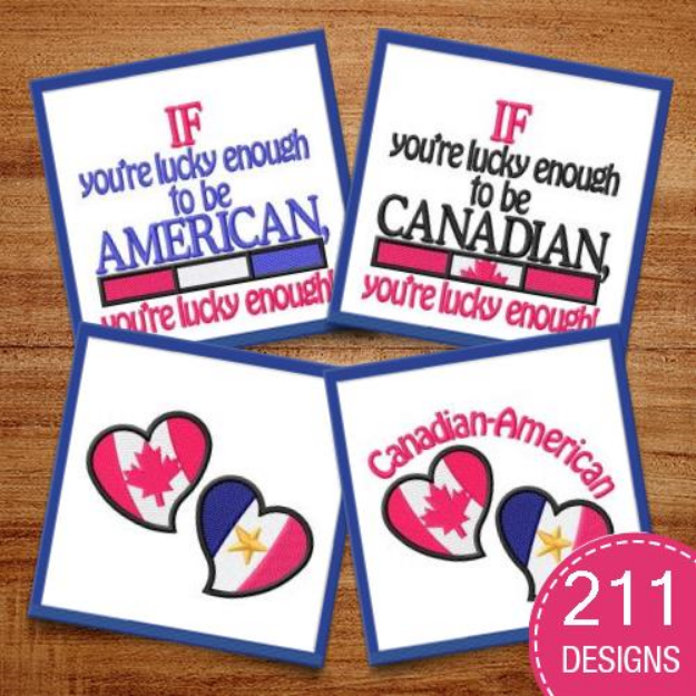 Picture of Canadian-American Embroidery Design Pack