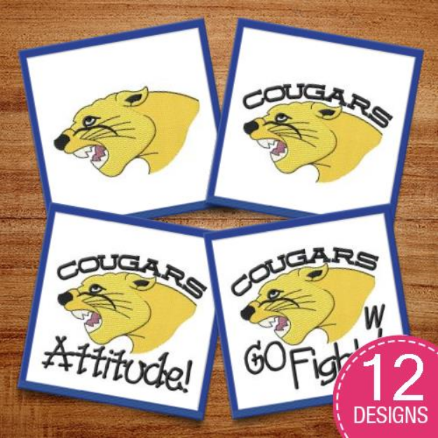Picture of Cougars Embroidery Design Pack