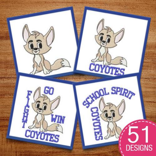 Picture of Coyotes (Cute) MegaPack Embroidery Design Pack
