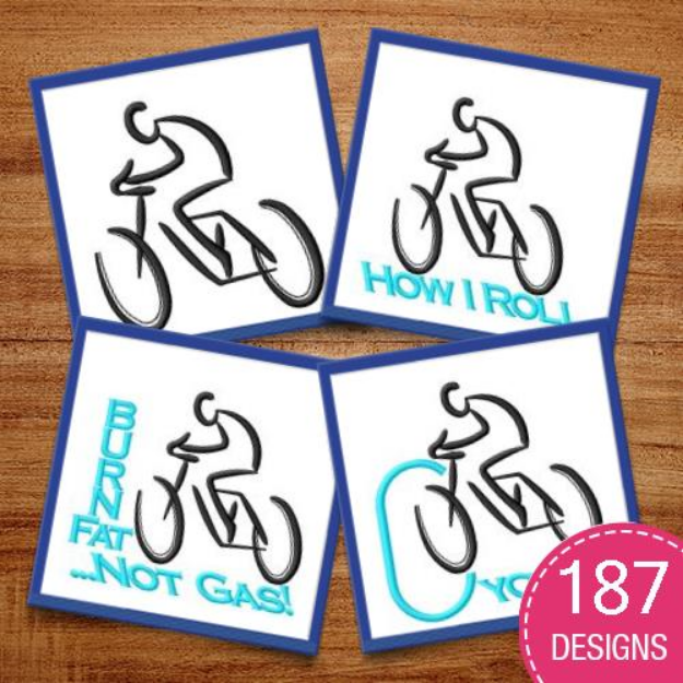 Picture of Cycling Embroidery Design Pack