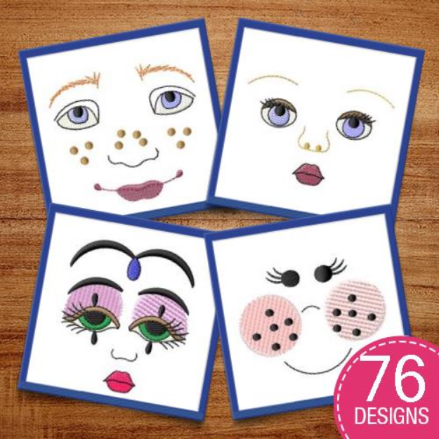 Picture of Doll Faces MegaPack Embroidery Design Pack