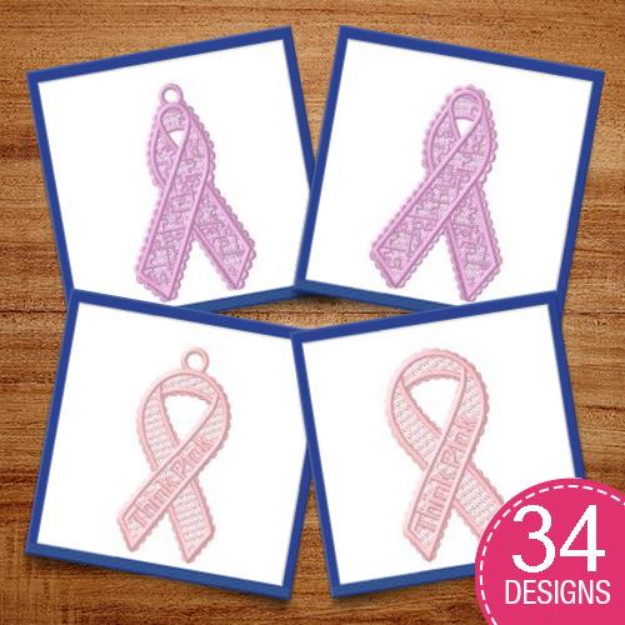 Picture of FSL5 Cancer Ribbons and Daffodil Embroidery Design Pack