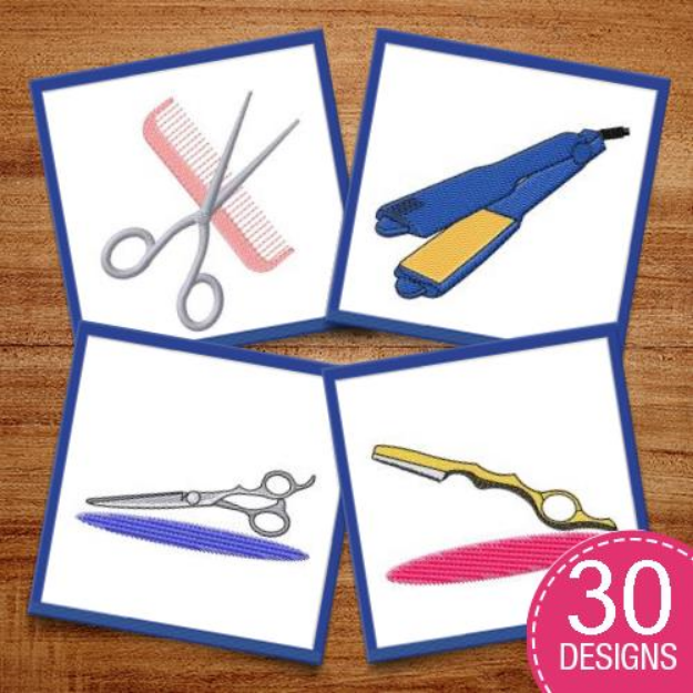 Picture of Hair Styling Tools MegaPack Embroidery Design Pack