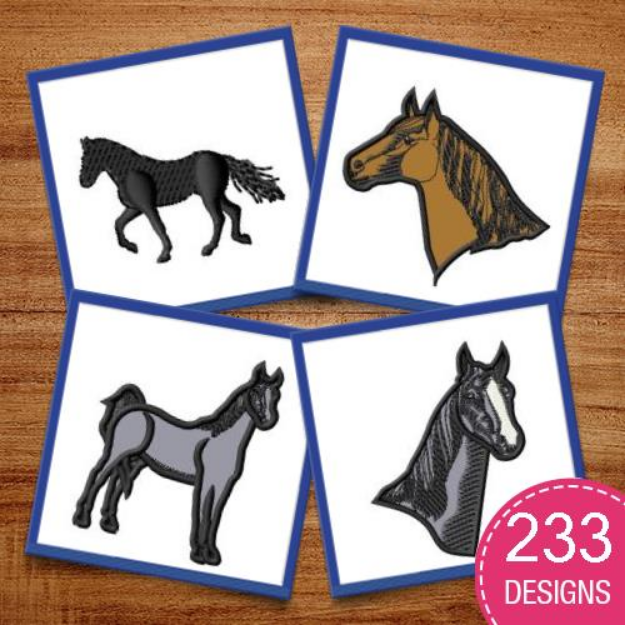 Picture of Horse Applique MegaPack Embroidery Design Pack