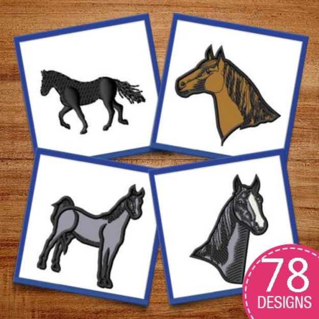 Picture of Horse Applique Embroidery Design Pack