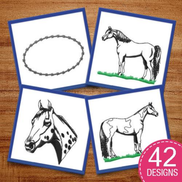 Picture of Horse Outlines MegaPack Embroidery Design Pack