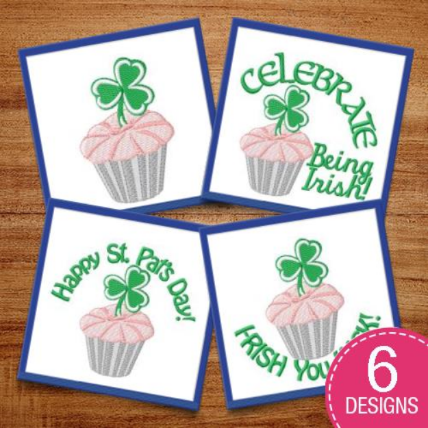 Picture of Irish Cupcake Embroidery Design Pack