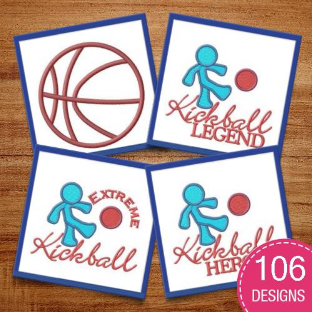 Picture of Kickball Embroidery Design Pack