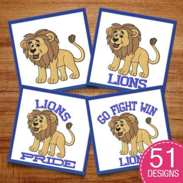 Picture of Lions (Cute) MegaPack Embroidery Design Pack