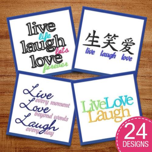 Picture of Live, Love, Laugh Embroidery Design Pack