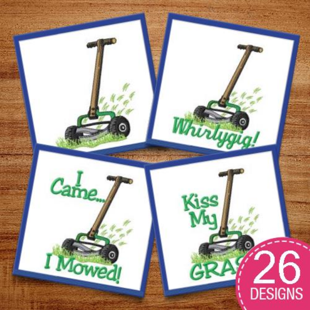 Picture of Lawn Mower Embroidery Design Pack
