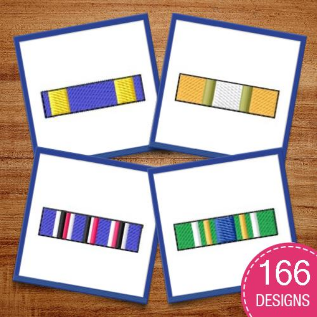 Picture of Military Ribbons MegaPack Embroidery Design Pack