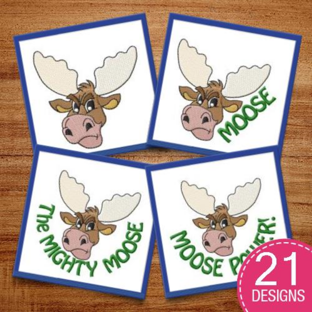 Picture of Moose Embroidery Design Pack
