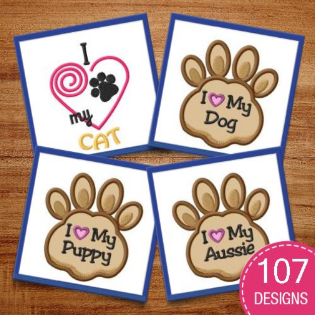 Picture of Paw Applique MegaPack Embroidery Design Pack