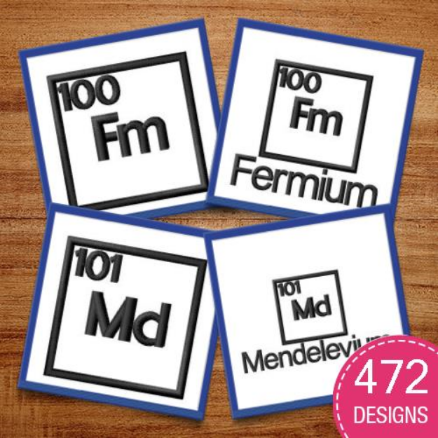 Picture of Periodic Table No Fill MegaPack Embroidery Design Pack