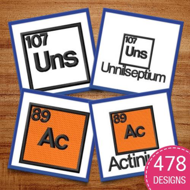 Picture of Periodic Table MegaPack Embroidery Design Pack