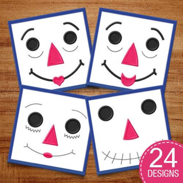 Picture of Raggedy Ann Doll Face MegaPack Embroidery Design Pack