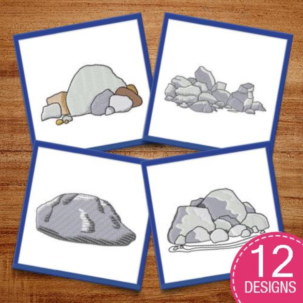 Picture of Rocks MegaPack Embroidery Design Pack