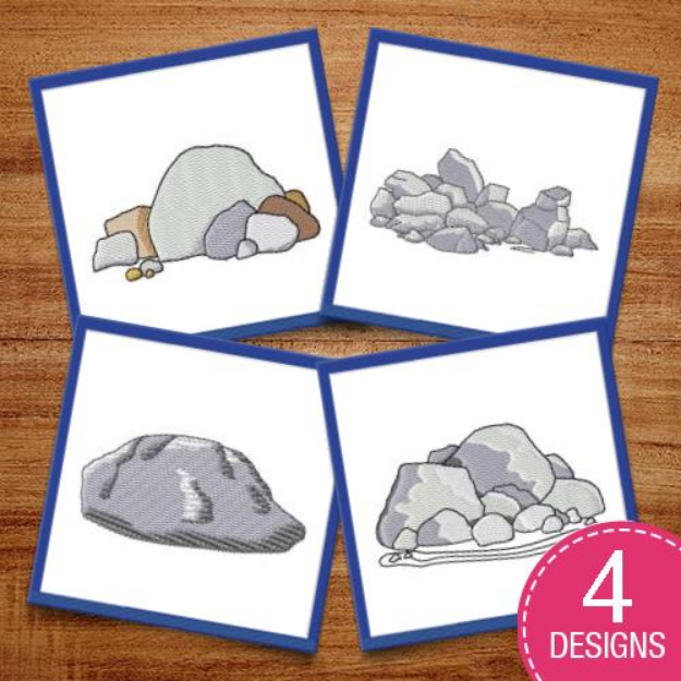 Picture of Rocks Embroidery Design Pack