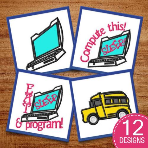 Picture of School Bus MegaPack Embroidery Design Pack
