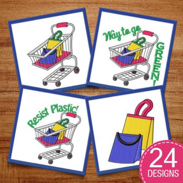 Picture of Shopping Cart and Basket MegaPack Embroidery Design Pack