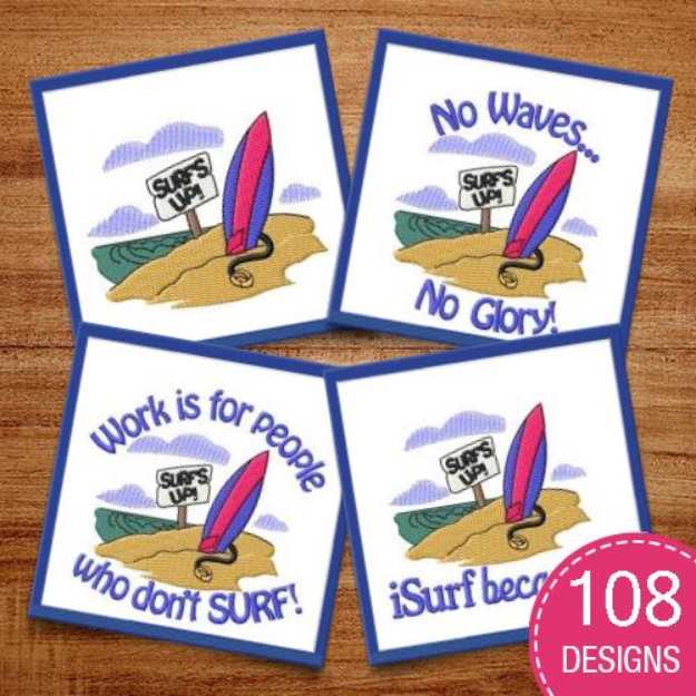 Picture of Surfing MegaPack Embroidery Design Pack