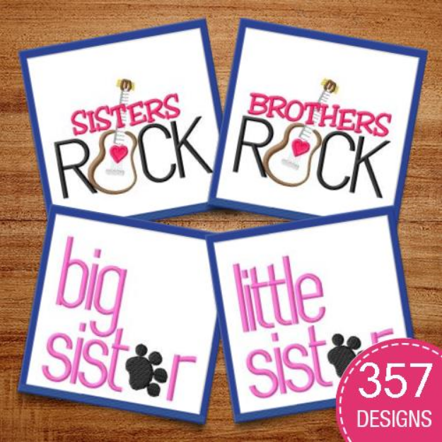 Picture of Sister/Brother Embroidery Design Pack
