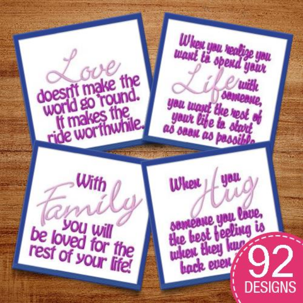 Picture of Wedding Quilt Sayings MegaPack Embroidery Design Pack