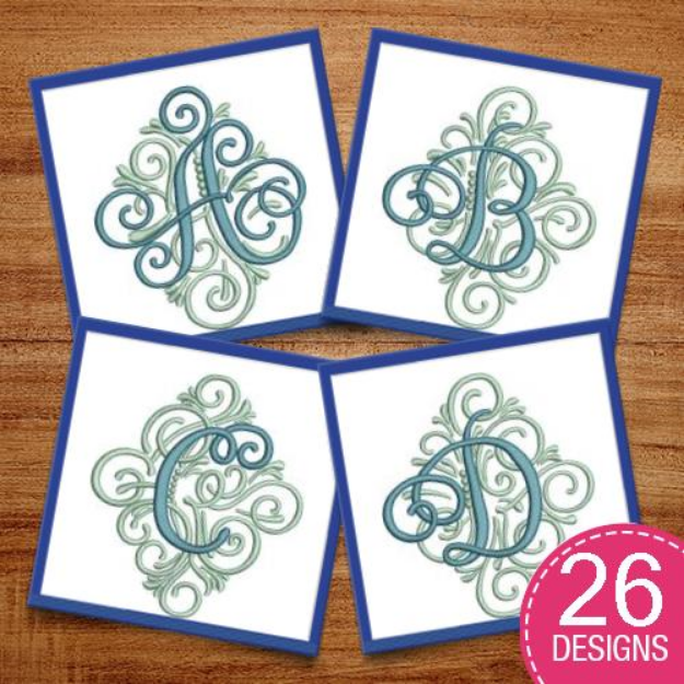 Picture of Adorn Solo Monogram Font Embroidery Design Pack