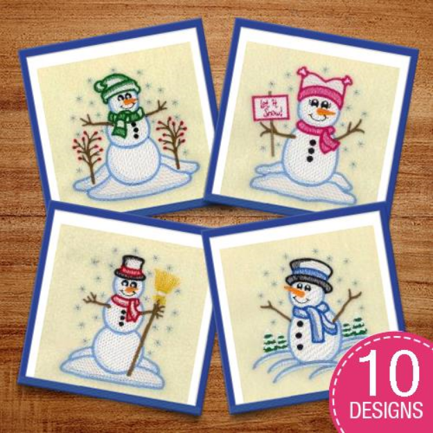 Picture of Vintage Snowmen 2 Embroidery Design Pack
