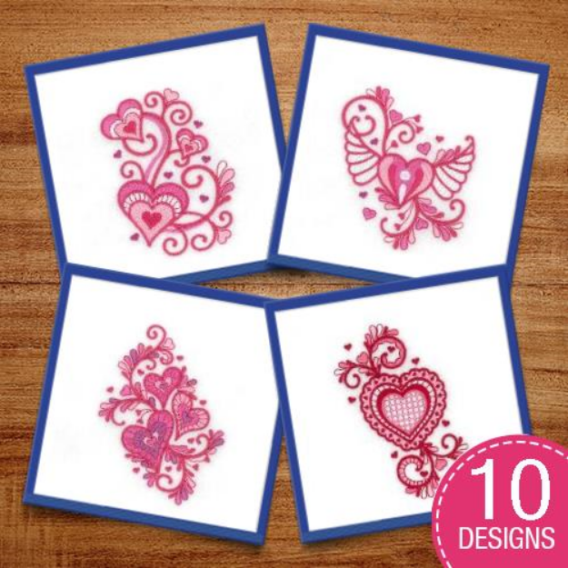 Picture of Jacobean Valentines Embroidery Design Pack
