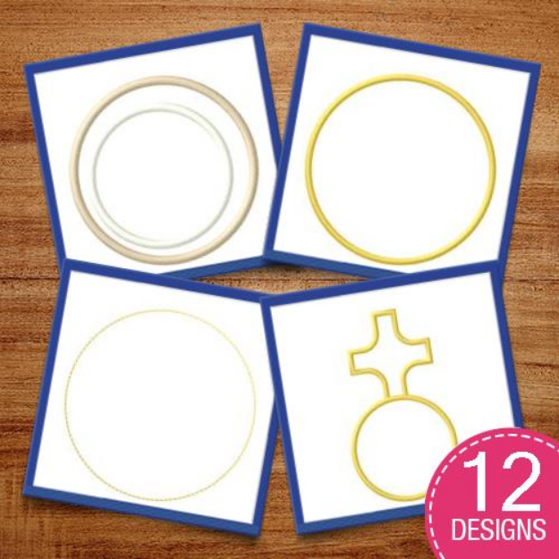 Picture of Round Frames & Outlnes Embroidery Design Pack
