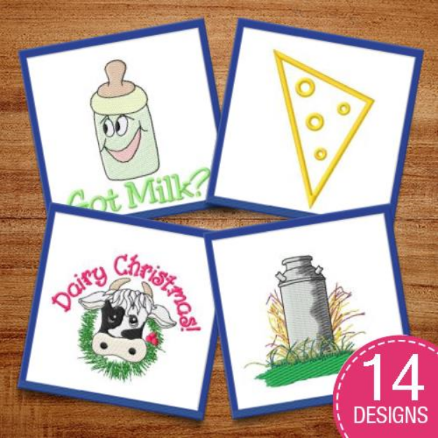 Picture of Dairy Delights Embroidery Design Pack
