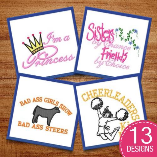 Picture of Girls Can Do Everything! Embroidery Design Pack
