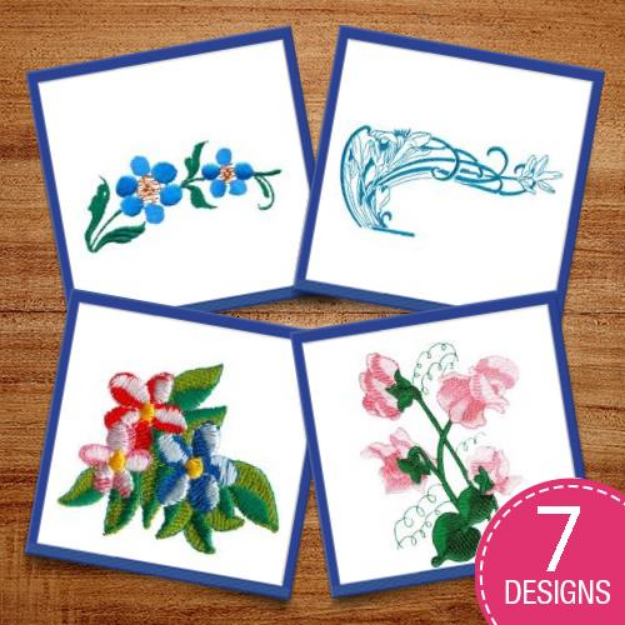 Picture of Flowers Bring Smiles Embroidery Design Pack