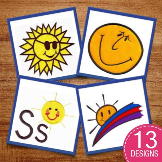 Picture of Sunshine & Happiness Embroidery Design Pack
