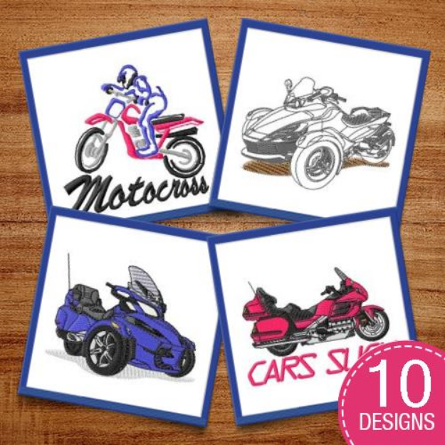 Picture of Motorcycles & Motocross Embroidery Design Pack