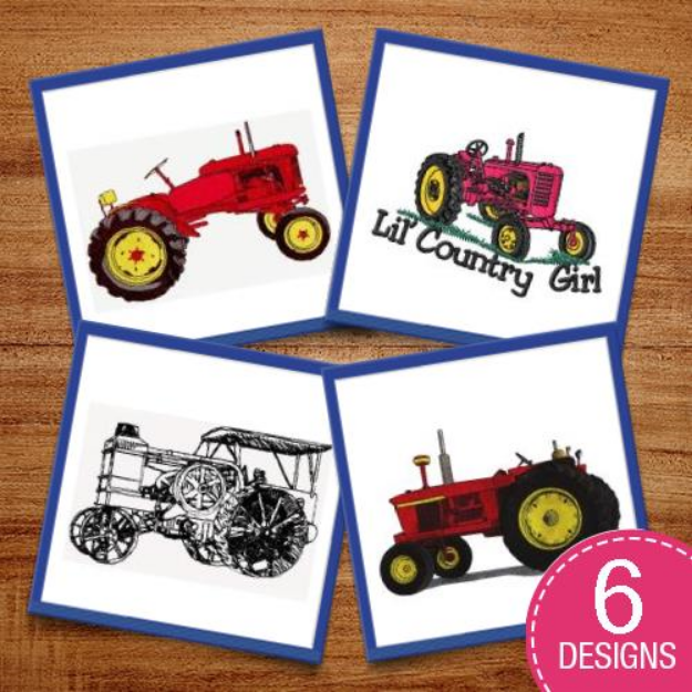 Picture of Farm Tractors Embroidery Design Pack